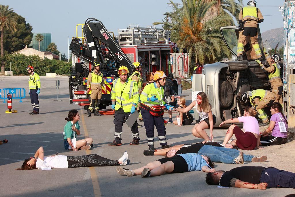 Así ha sido el simulacro de Emergencias con una treintena de víctimas en Murcia