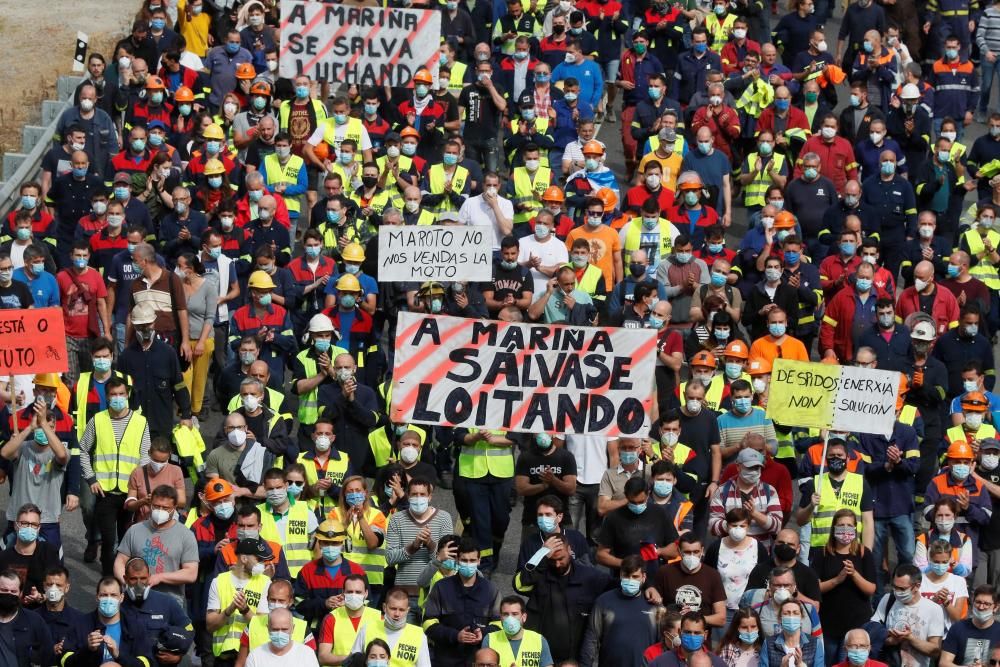 Protestas contra los despidos en Alcoa San Cibrao