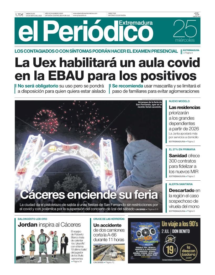 Consulta la portada correspondiente al día 25 de mayo del 2022