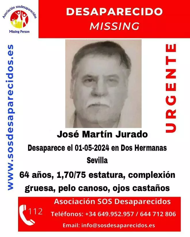 Buscan a un varón con Alzheimer desaparecido en Sevilla tras decir por móvil que estaba perdido