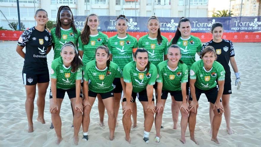 El Cáceres Playa, antes de un partido de la fase regular del Campeonato de España