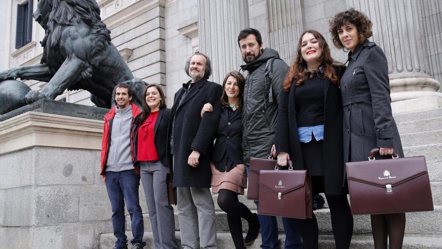 Diputados de En Marea en el Congreso. // C.M.