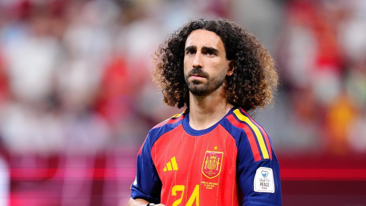 Marc Cucurella of Spain looks on during the FIFA World Cup 2026 Group H match between Spain and Cabo Verde at Atlanta Stadium on June 15, 2026 in Atlanta, United States. AFP7 15/06/2026 ONLY FOR USE IN SPAIN. Jose Breton / AFP7 / Europa Press;sport;football;soccer;player;team;FIFA;World Cup;Spain;Cabo Verde;ZSPORT;ZSOCCER;Spain v Cabo Verde: Group H - FIFA World Cup 2026