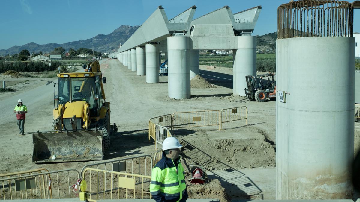 Construcción del viaducto de Tercia, en Lorca