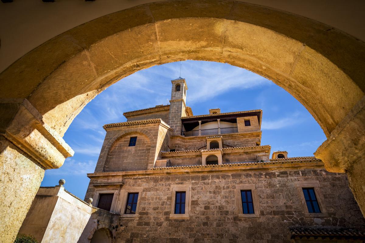 Vista de la parte superior de la Basílica de la Vera Cruz en Caravaca de la Cruz