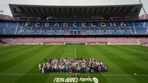 Los periodistas, en el Camp Nou