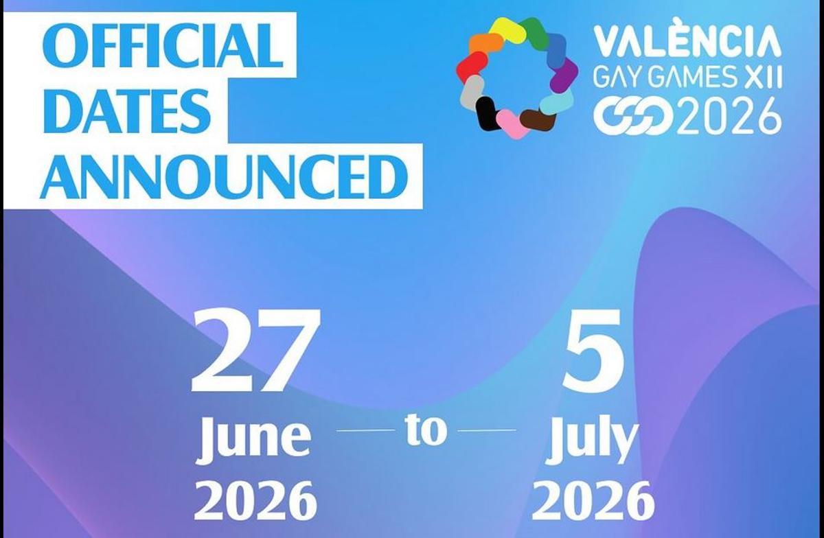Valencia acogerá los XII Gay Games del 27 de junio al 5 de julio de 2026.