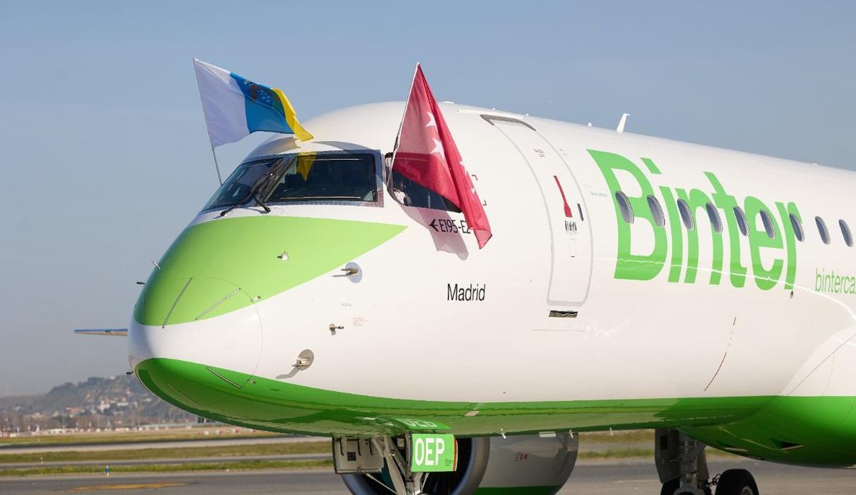 Avión de la nueva clase premium de Binter en los vuelos a Madrid.