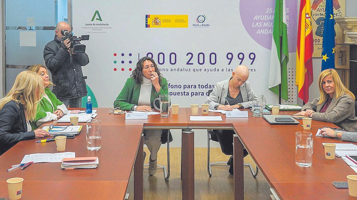 Reunión de la consejera de Igualdad, Loles León, con la directora del IAM y responsables provinciales.