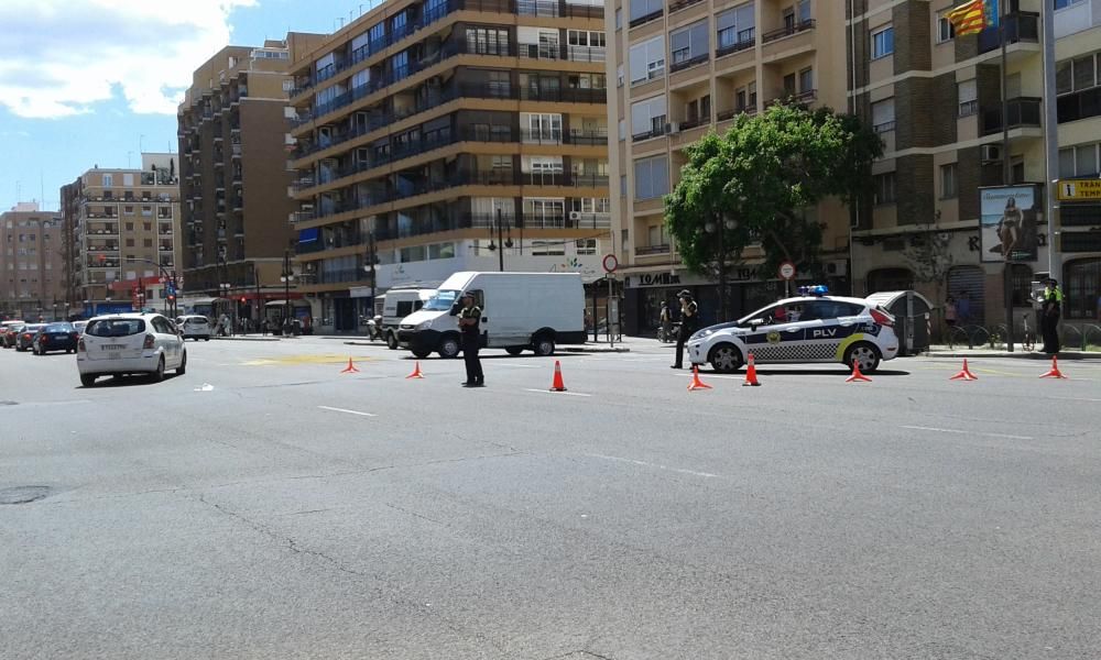 Cuatro heridos en un accidente en la avenida del Cid de Valencia