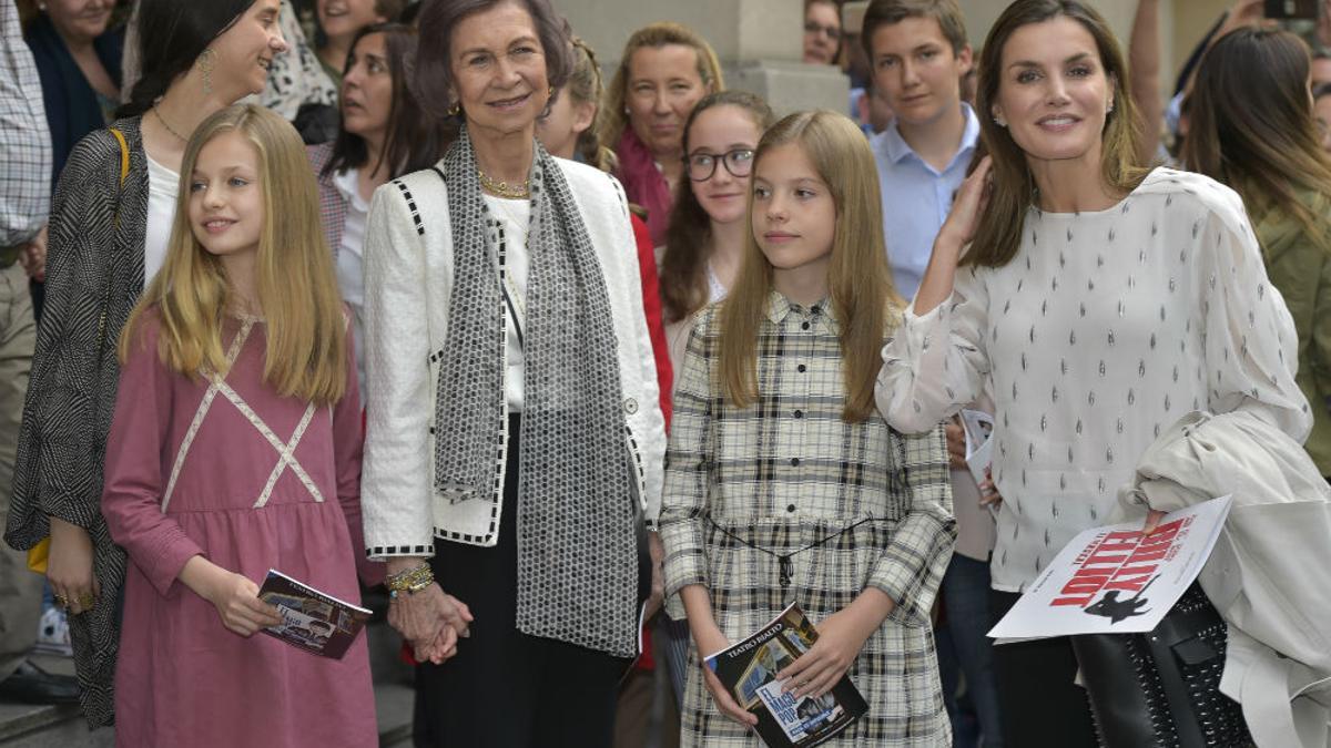 La Princesa Leonor, la Reina Sofía, la Infanta Sofía y la Reina Letizia en Madrid