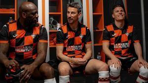 Kévin Gameiro en el vestuario del Lorient