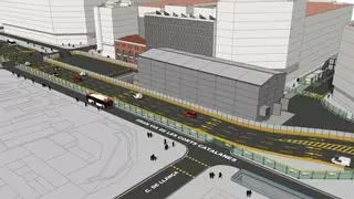 Una 'nave acústica' de 15 metros de altura en la Gran Via será la puerta de entrada de la tuneladora de la L8 de Ferrocarrils
