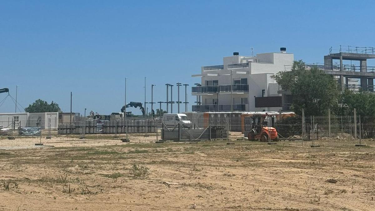 Un momento del montaje del festival, en una imagen de esta semana.
