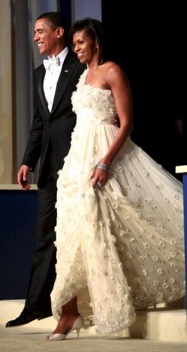 El inolvidable vestido blanco de Michelle Obama
