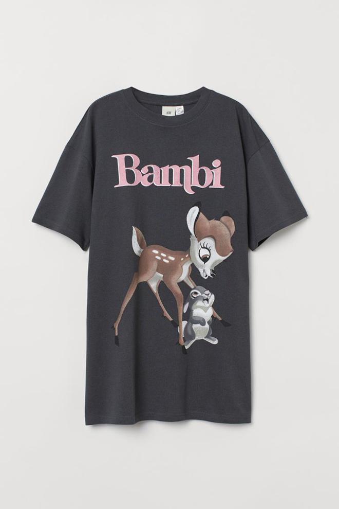 Camiseta 'oversize' de Bambi, de H&M