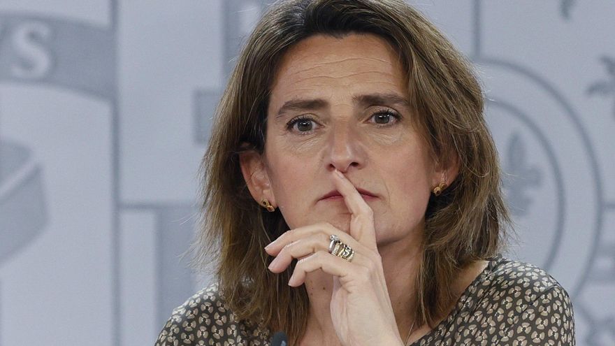 Una imagen de Teresa Ribera en la rueda de prensa posterior al Consejo de Ministros