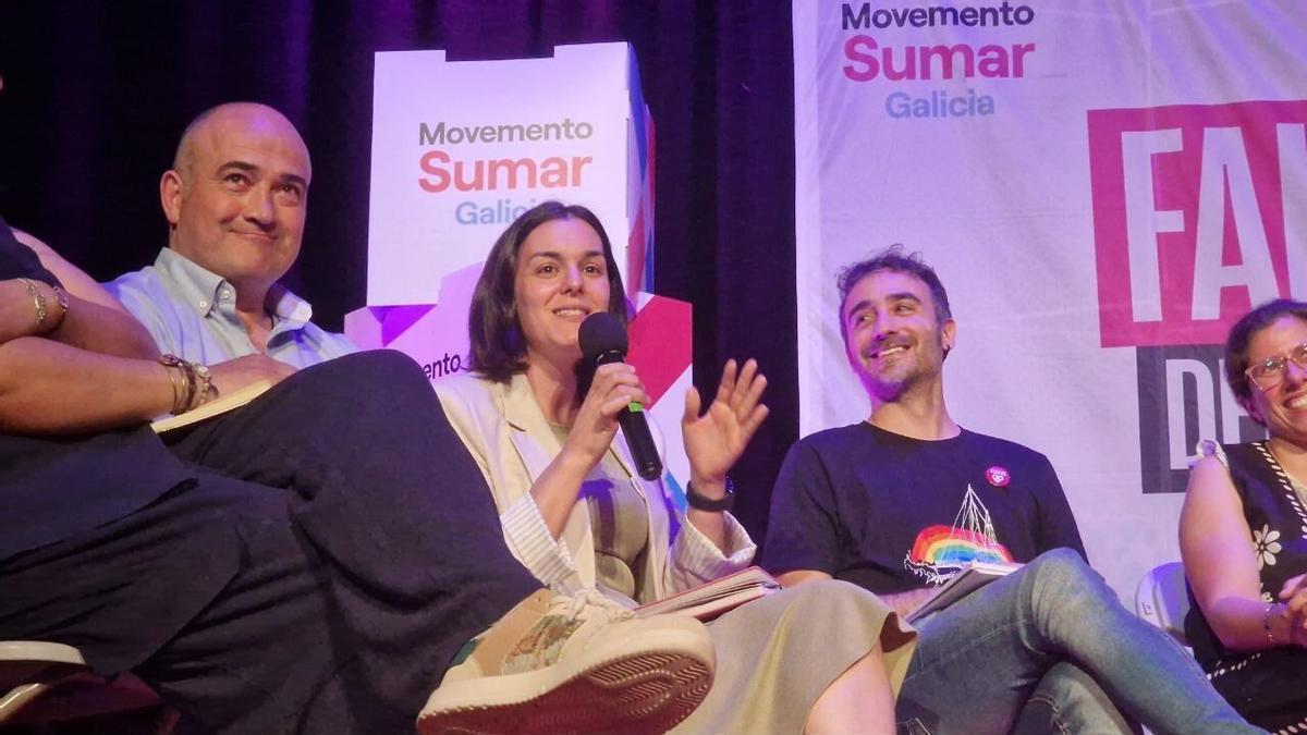 Sara de Matos, portavoz de la formación, en un acto.