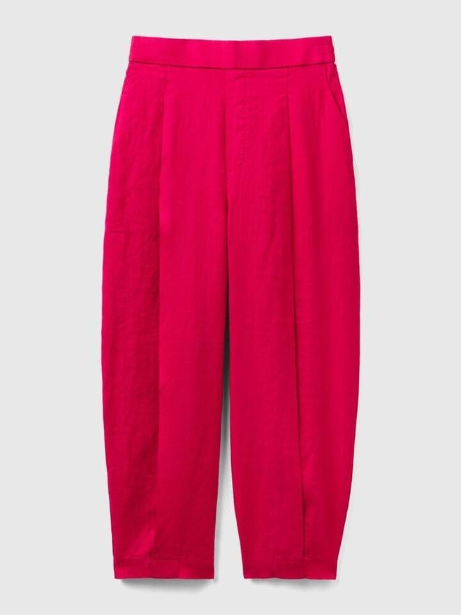 Pantalón capri de lino rojo
