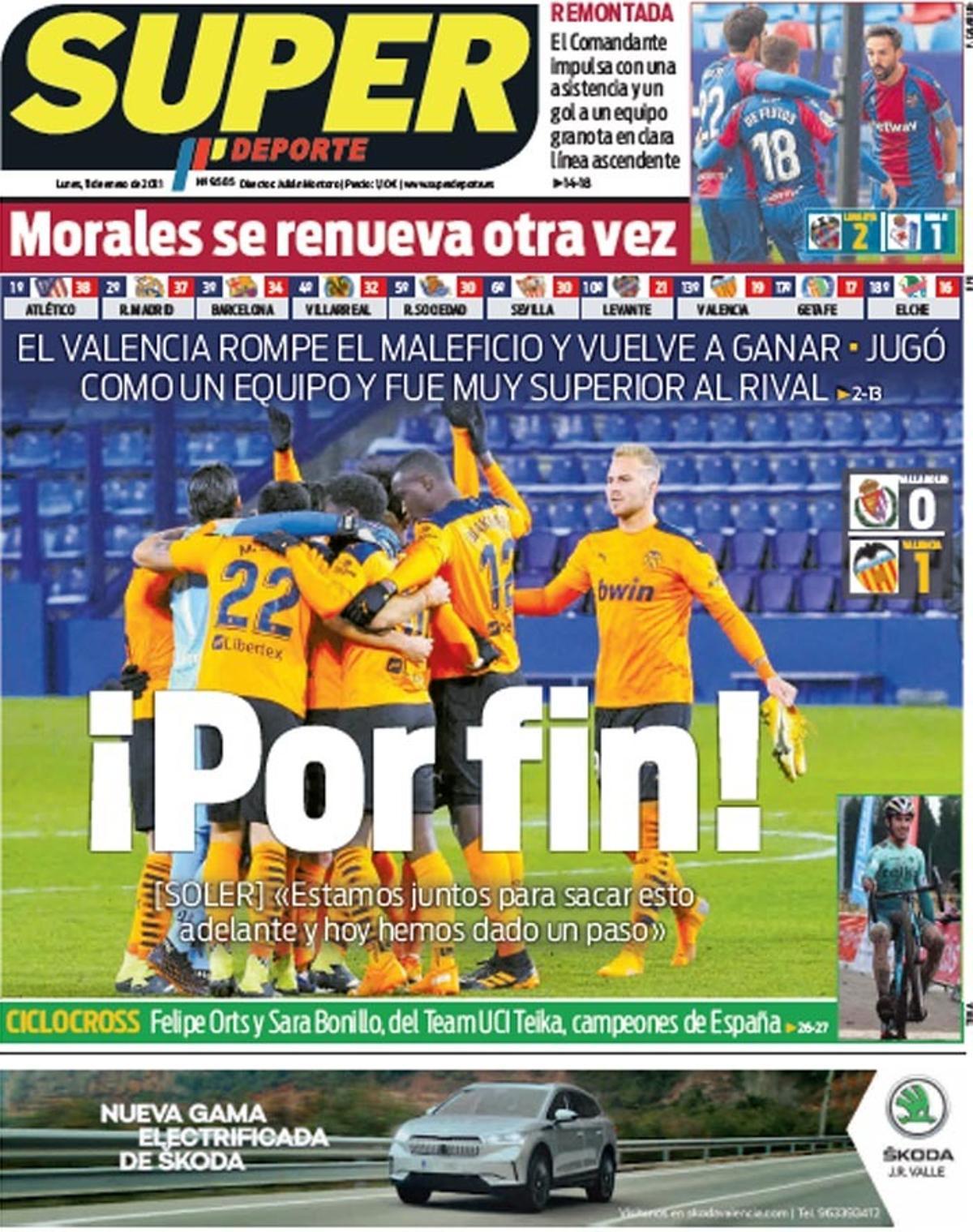 Esta es la portada de este lunes 11 de enero