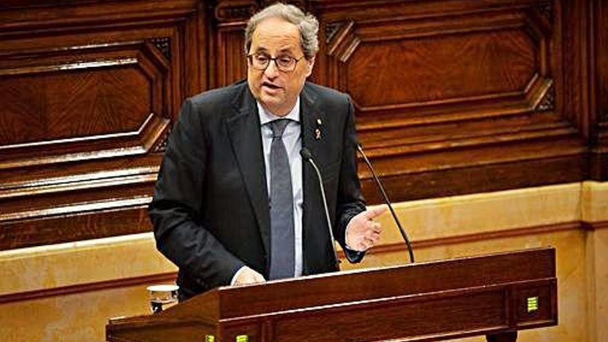 El president de la Generalitat, Quim Torra, al Parlament