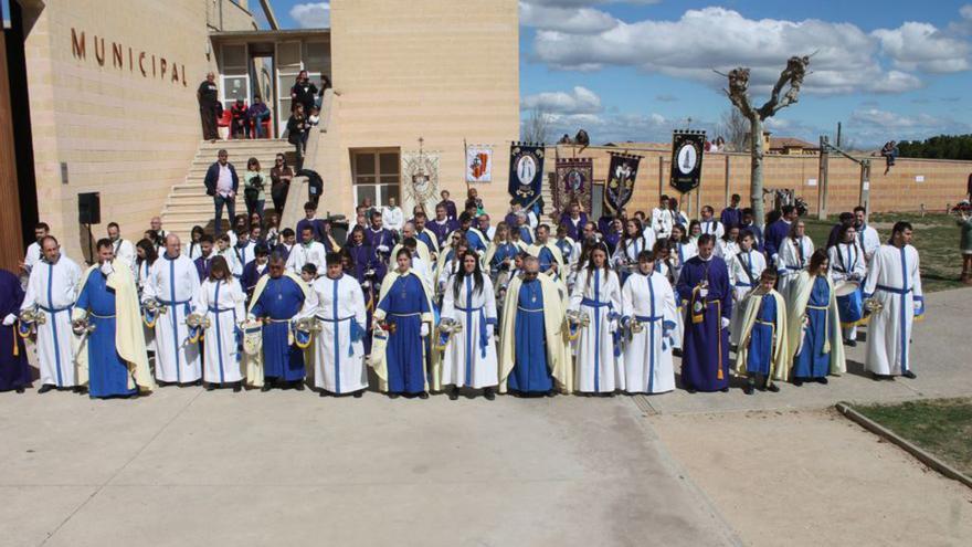 Participantes en la exhibición previa a la Semana Santa en Gallur. | SERVICIO ESPECIAL