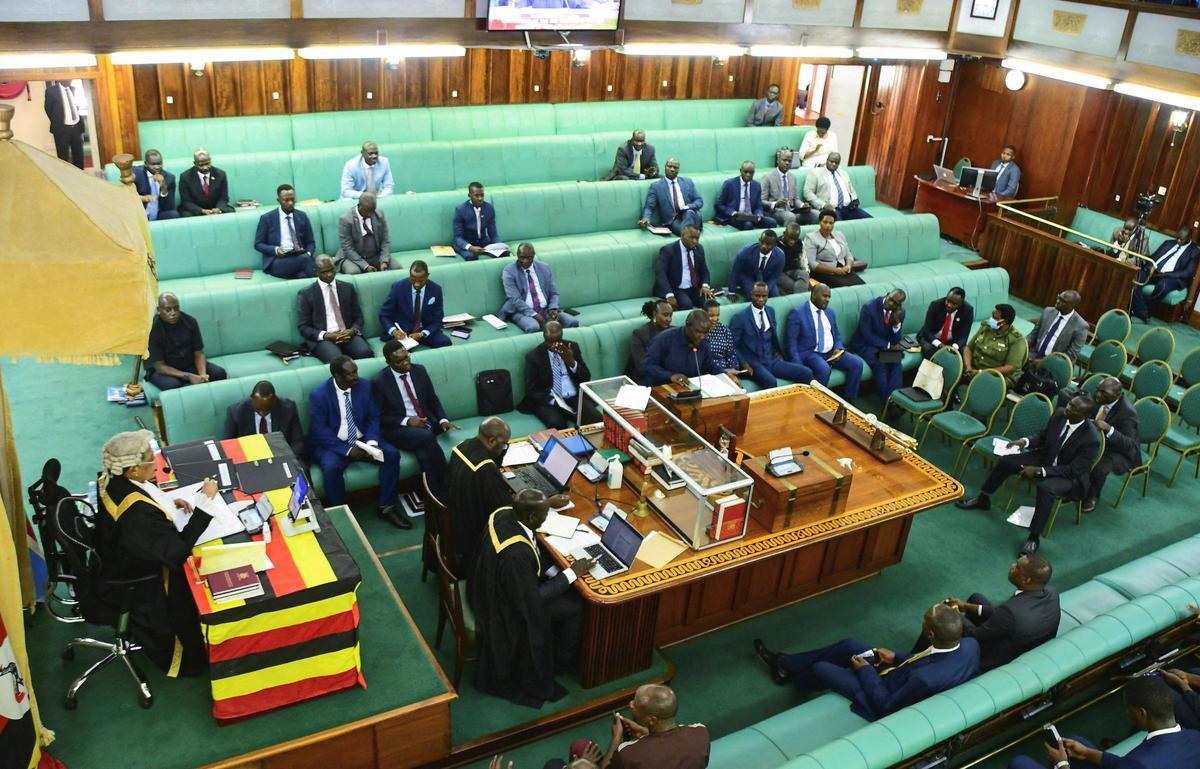 El Parlamento de Uganda durante el debate de la ley.