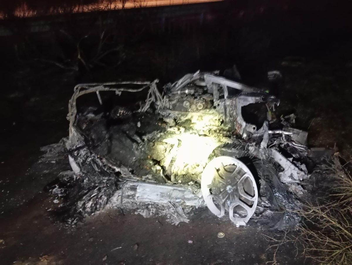 Coche en el que viajaba Diogo Jota y su hermano.