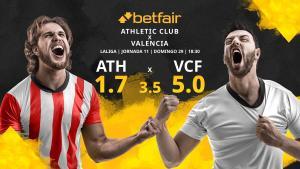 Athletic Club vs. Valencia CF: horario, TV, estadísticas, clasificación y pronósticos