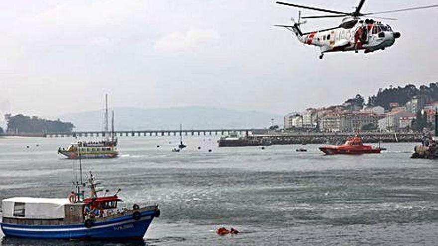 Simulacro de rescate de un accidente marítimo.