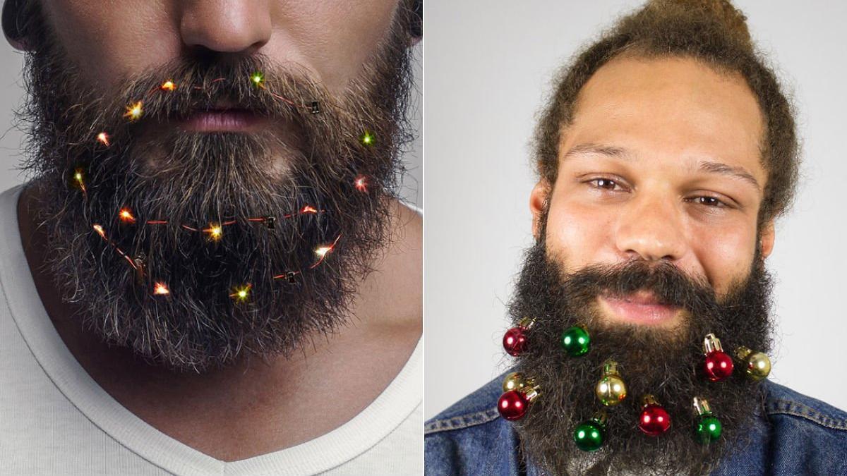 Los adornos navideños para barbas causan furor este año en las tiendas 'online'.