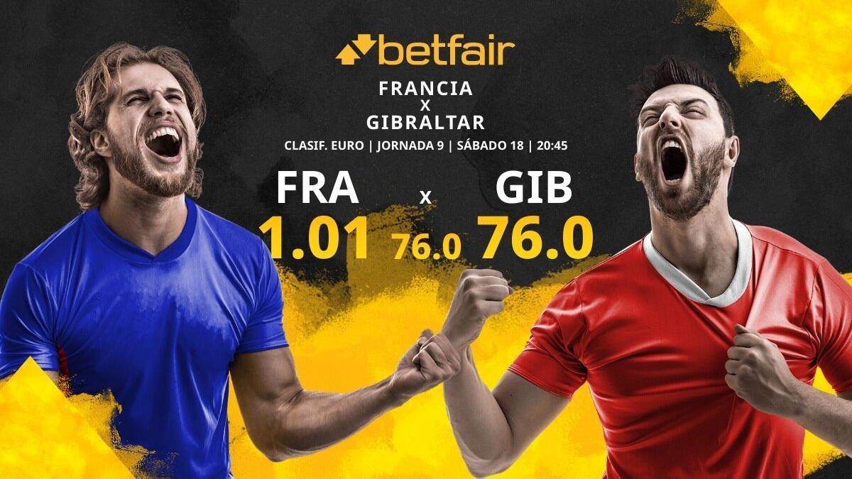 Francia vs. Gibraltar: horario, TV, estadísticas, clasificación y pronósticos