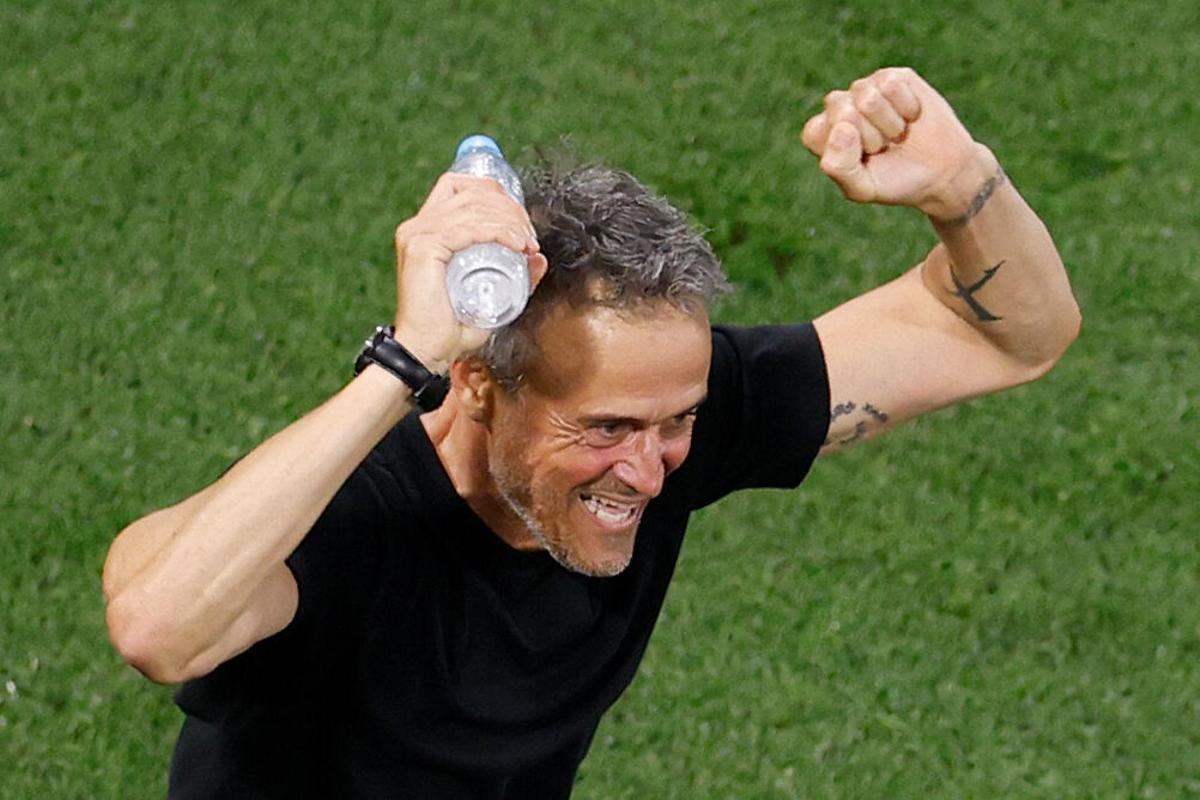 Paris Saint-Germain's Spanish head coach Luis Enrique celebrates during the UEFA Champions League final football match between Paris Saint-Germain (PSG) and Inter Milan in Munich, southern Germany on May 31, 2025. (Photo by Michaela STACHE / AFP)