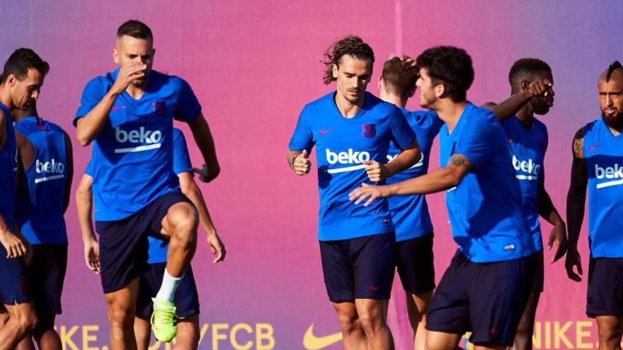 Griezmann (centre) és l&#039;esperança ofensiva del Barça avui