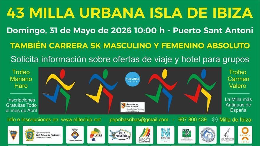 La 43 Milla Urbana Isla de Ibiza abre inscripciones para su edición de 2026