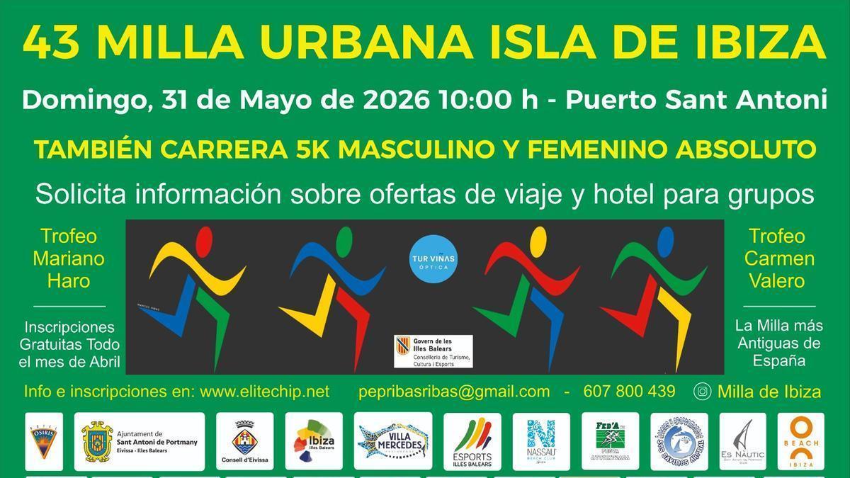 Cartel de la '43 Milla Urbana Isla de Ibiza'