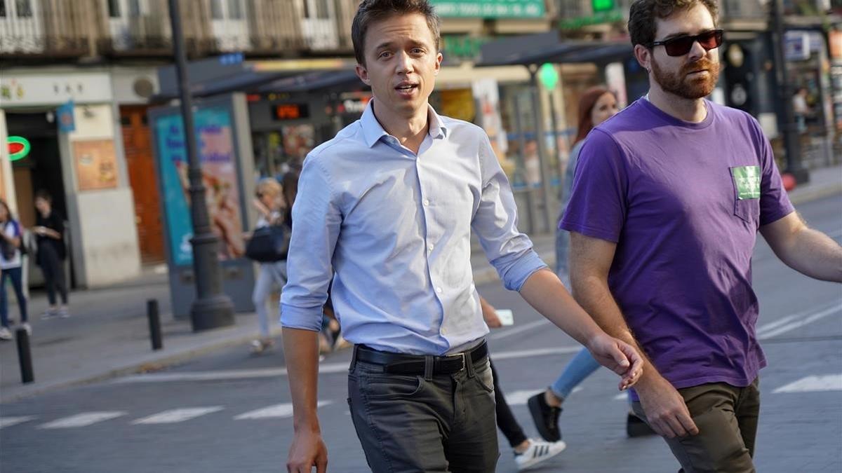 El candidato de Más País, Íñigo Errejón, este viernes, en Madrid.