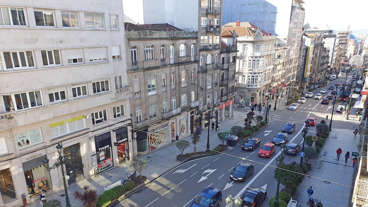 Urzáiz, entre las calles de Vigo que ordena el Plan del Ensanche.