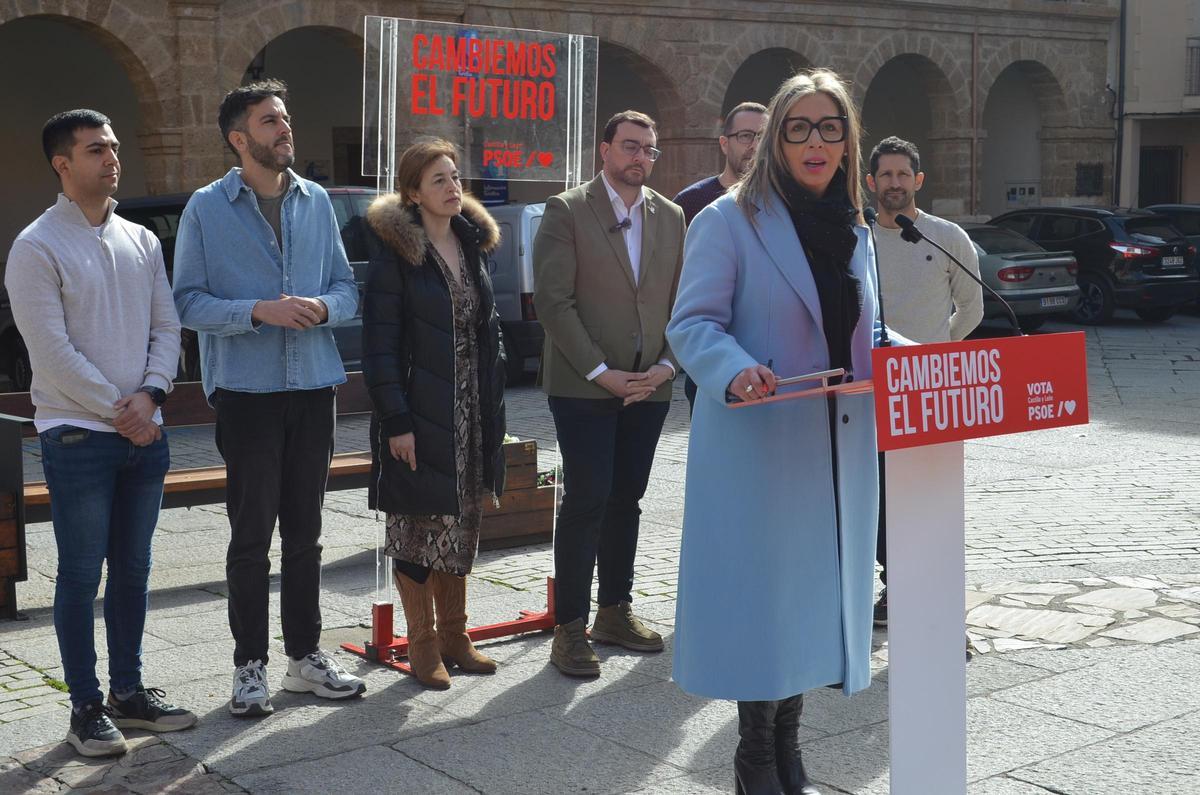 Patricia Martín, durante su discurso en Benavente.