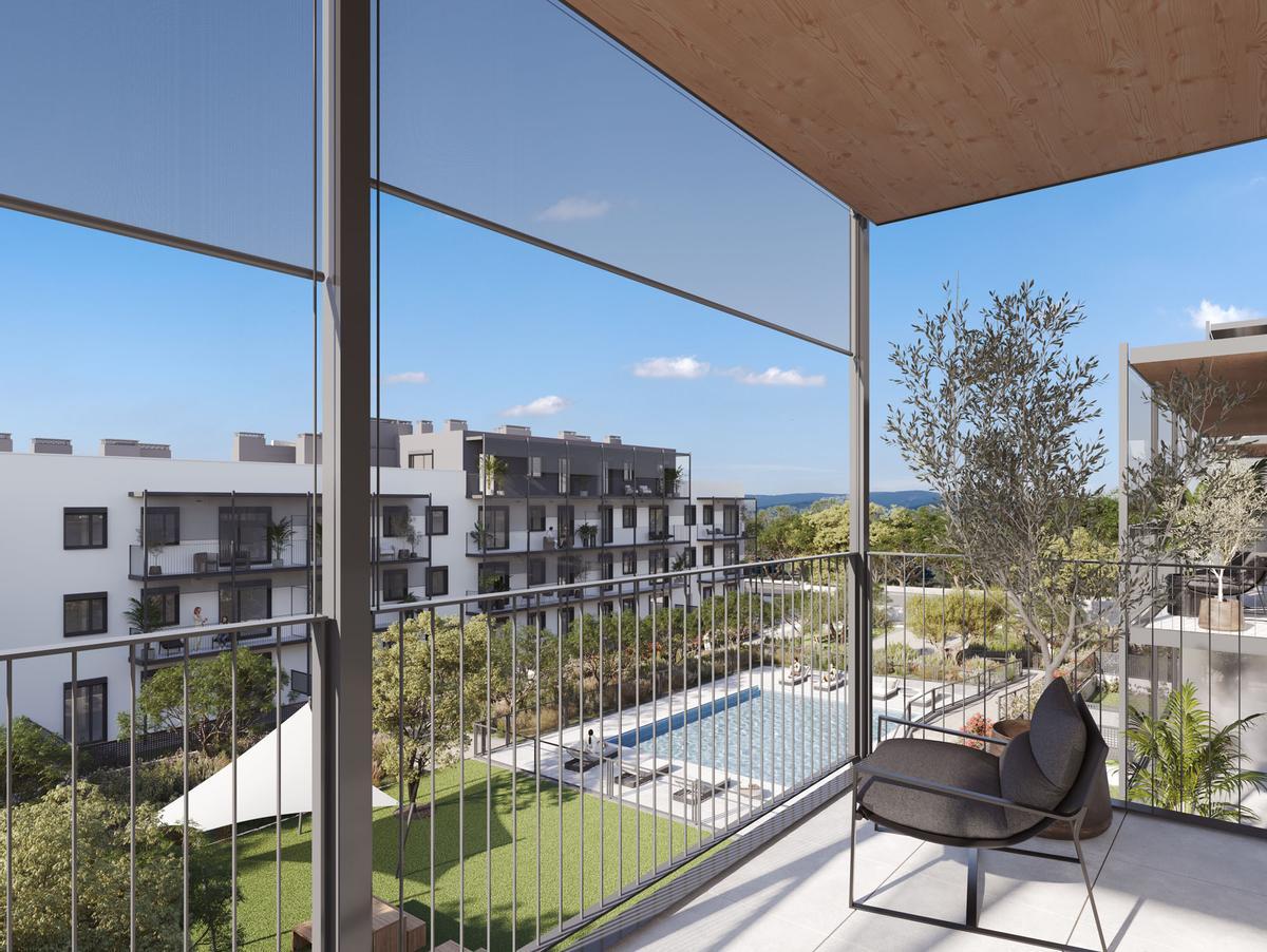 Imagen del proyecto de viviendas Terra Green Living Z, en el futuro Distrito Zeta de Málaga.