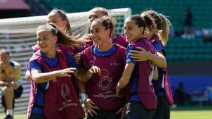 El FC Barcelona femenino durante el entrenamiento de este viernes en Lisbo para disputar mañana la final de la Liga de Campeones femenina contra el Arsenal