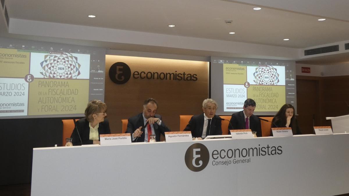 Presentación del estudio 'Panorama de la fiscalidad autonómica y foral 2024', este martes en Madrid.