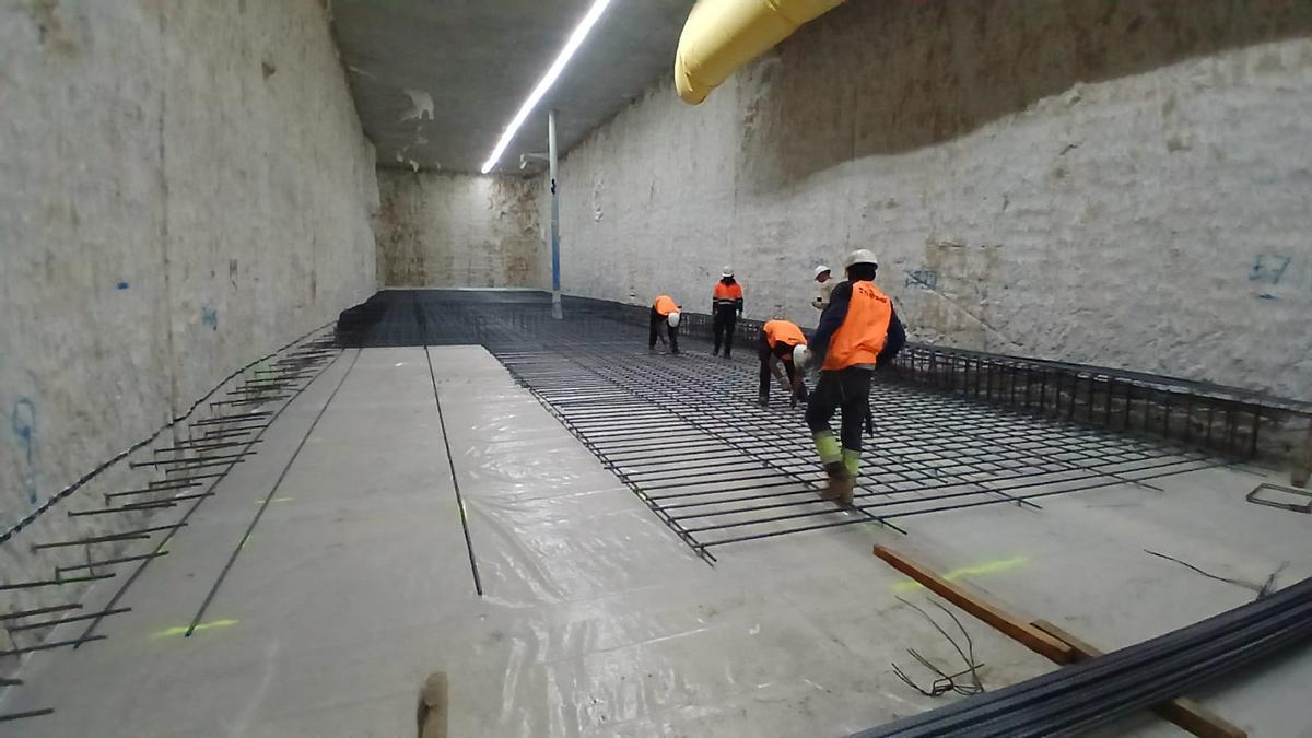 Obras en el tercer tramo del Metro de Málaga, la prolongación hasta el Hospital Civil.