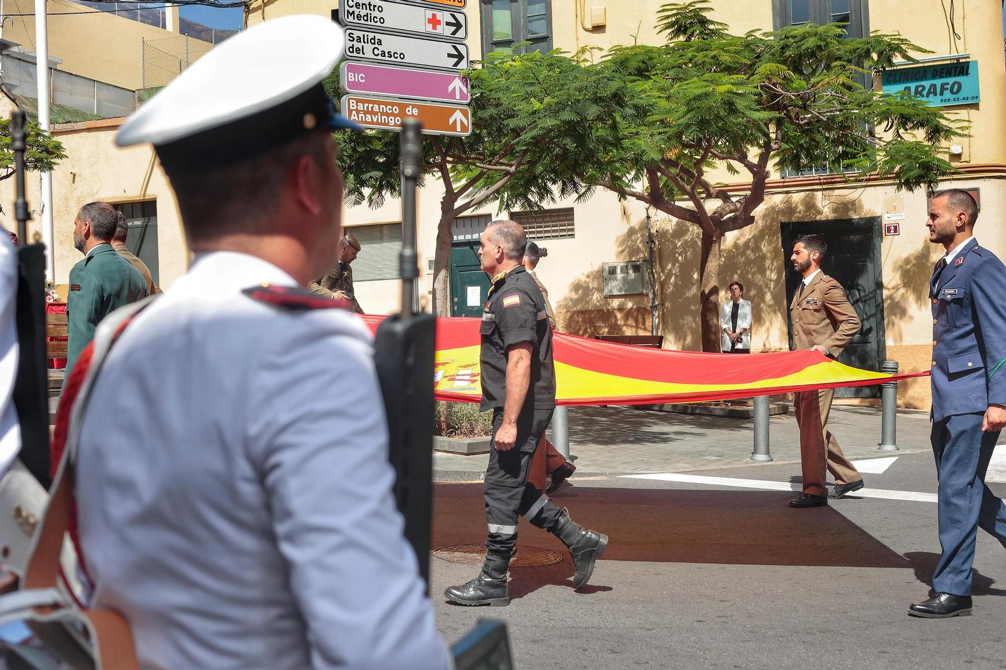 Acto de la bandera de la Fiesta Nacional en Arafo