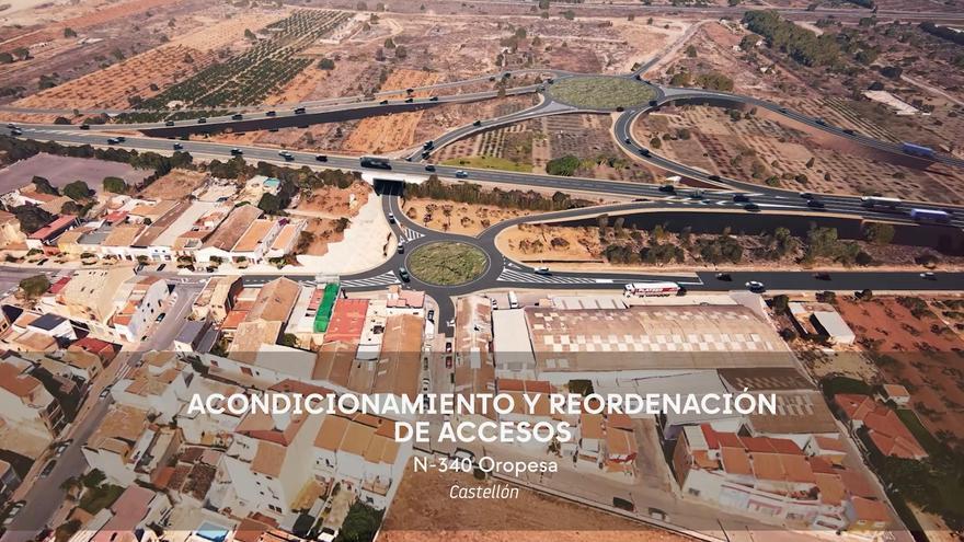 Así quedará la N-340 a su paso por Orpesa tras las obras que ejecutará el Ministerio de Transportes.