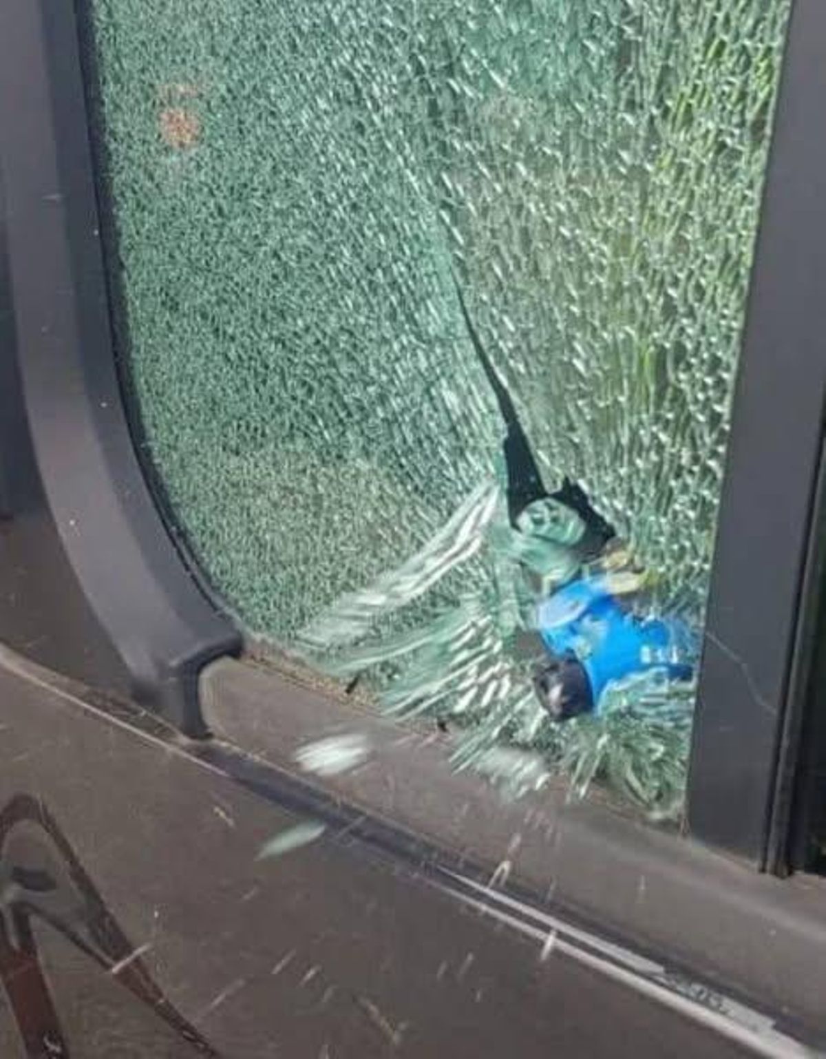 La ventanilla rota del coche con un pequeño martillo por agentes de la Policía Local de Consell.