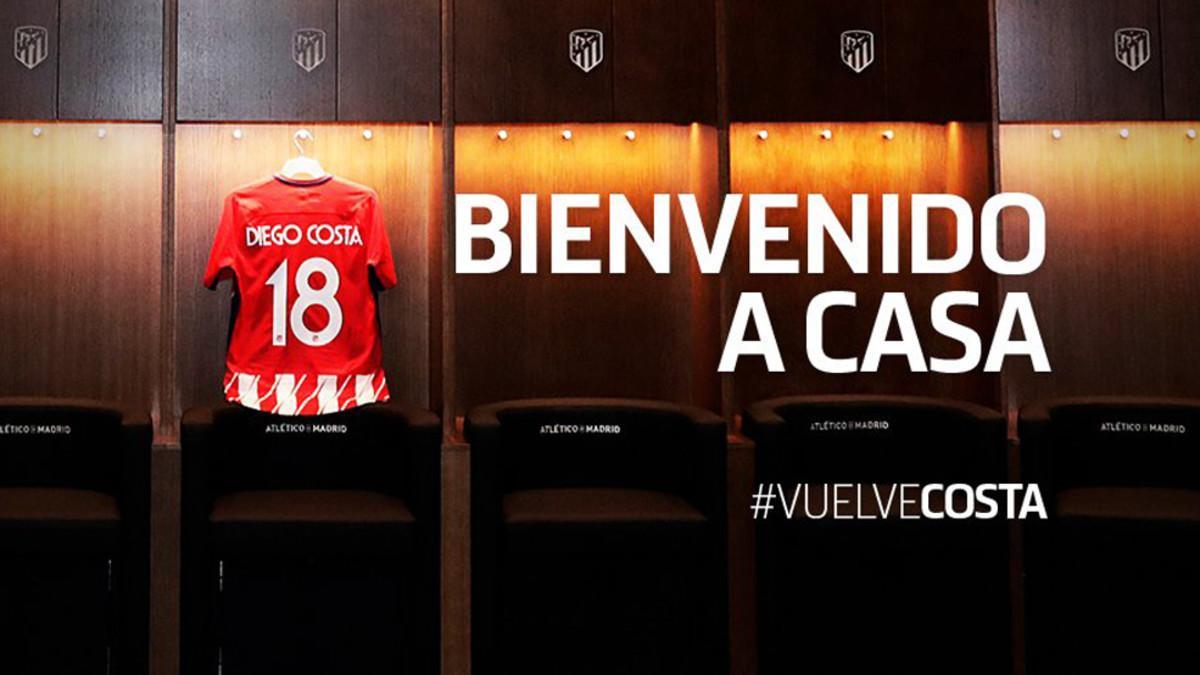 Así anunció el Atléticoel fichaje de Diego Costa