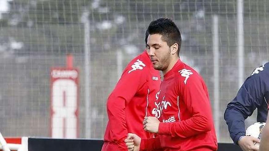 Guerrero, durante el entrenamiento de ayer.