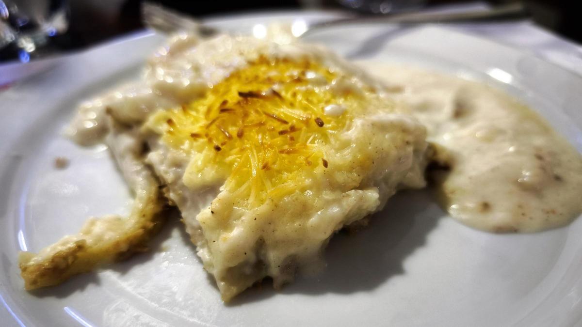 Los canelones gratinados de El Botón Charro.