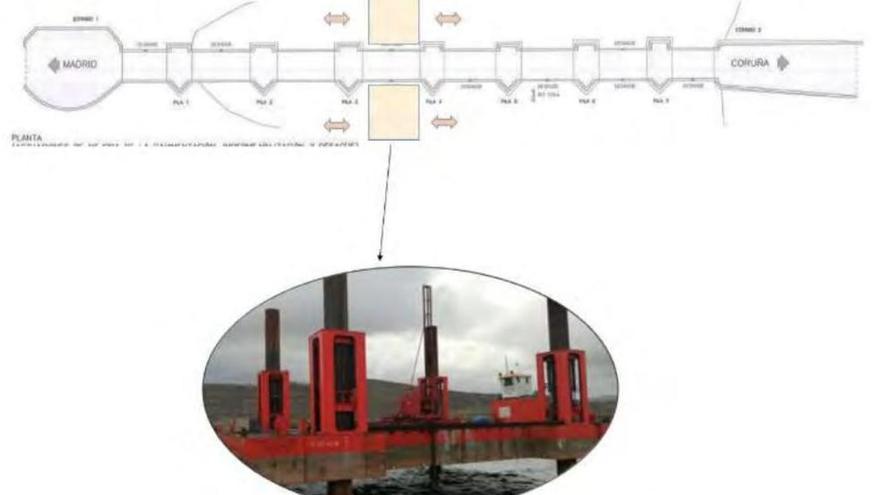 Plataforma flotante que se utilizará en la reparación